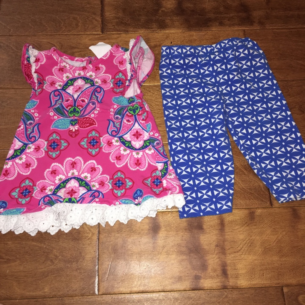 Pink floral capri set